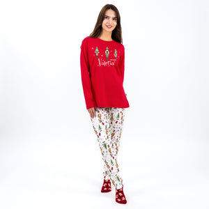 Pijamale personalizate de Crăciun pentru femei - Spargătorul de nuci /Roșu/ 