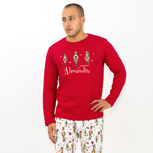 Pijamale personalizate de Crăciun pentru bărbați - Spargătorul de nuci /Roșu/ 