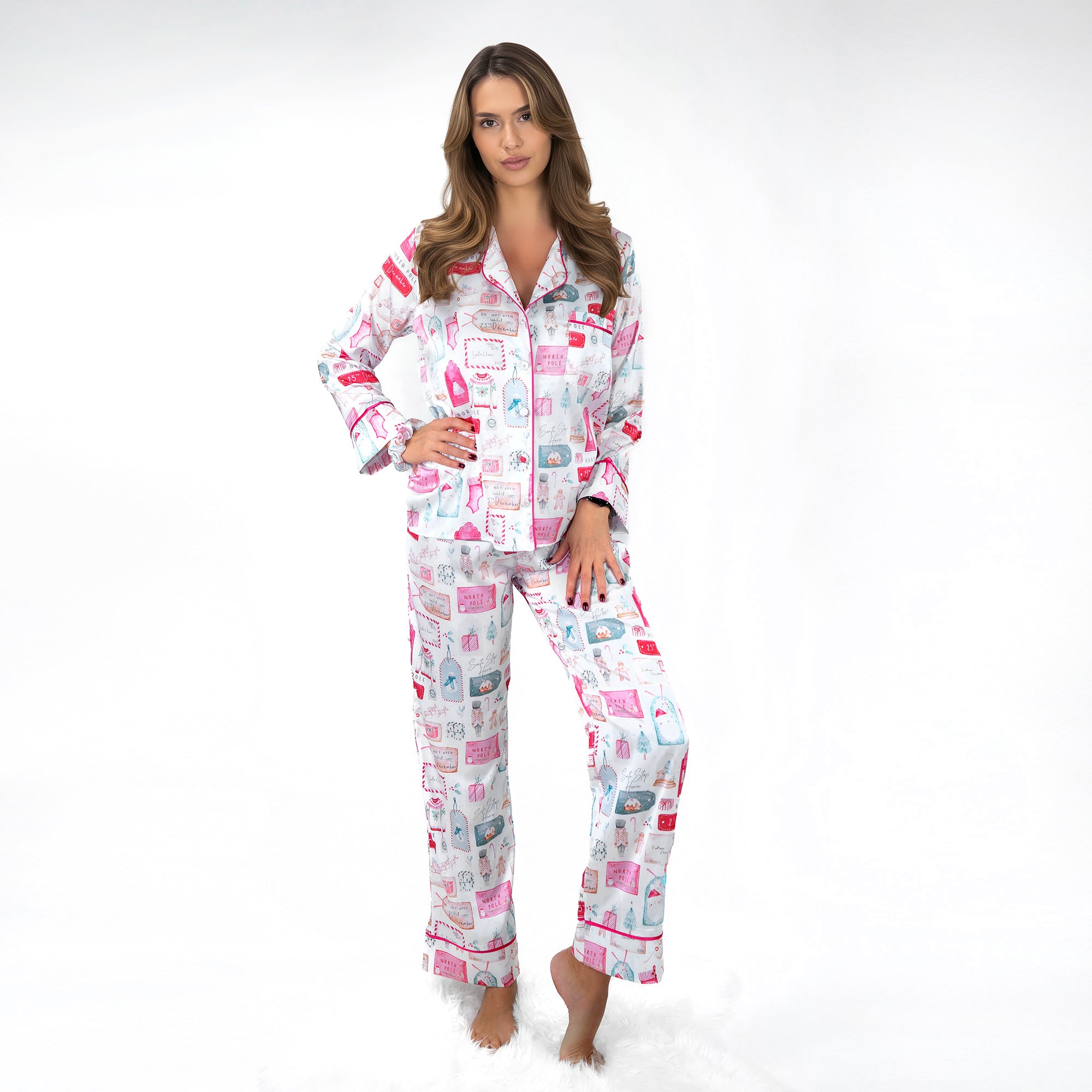 Дамска Пижама - сатен Winter Postcards