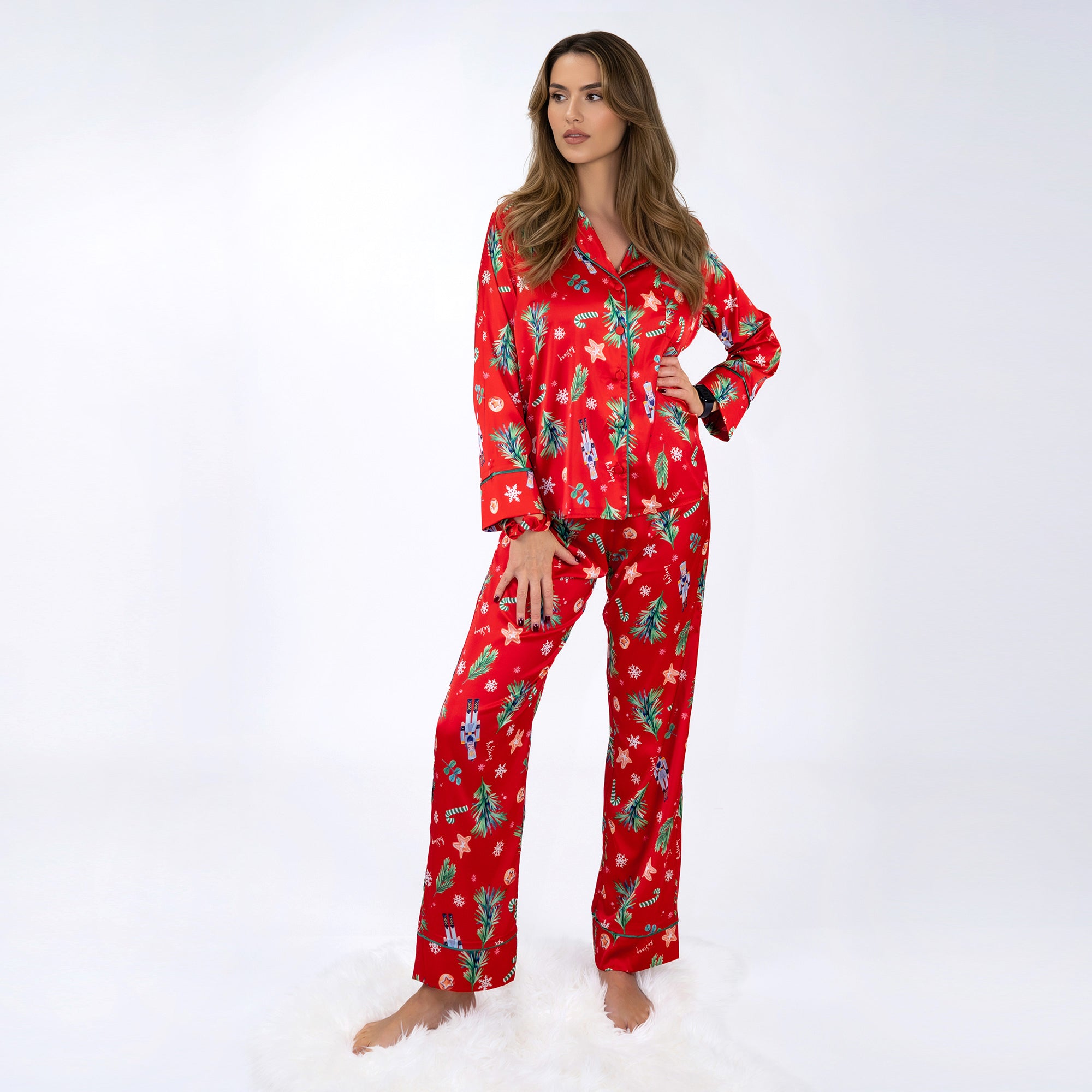 Дамска Пижама - сатен Коледни Изкушения