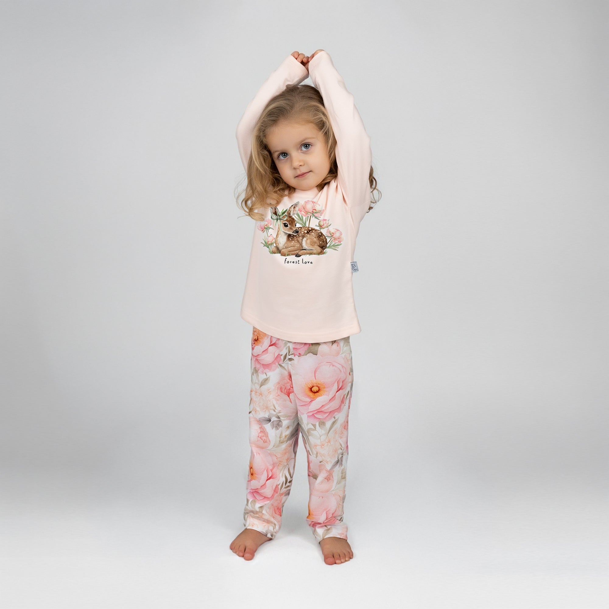 Детска пижама Цветя - Forest Love (светло розов)